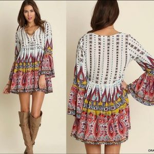 Umgee Paisley and Tile Print Dress